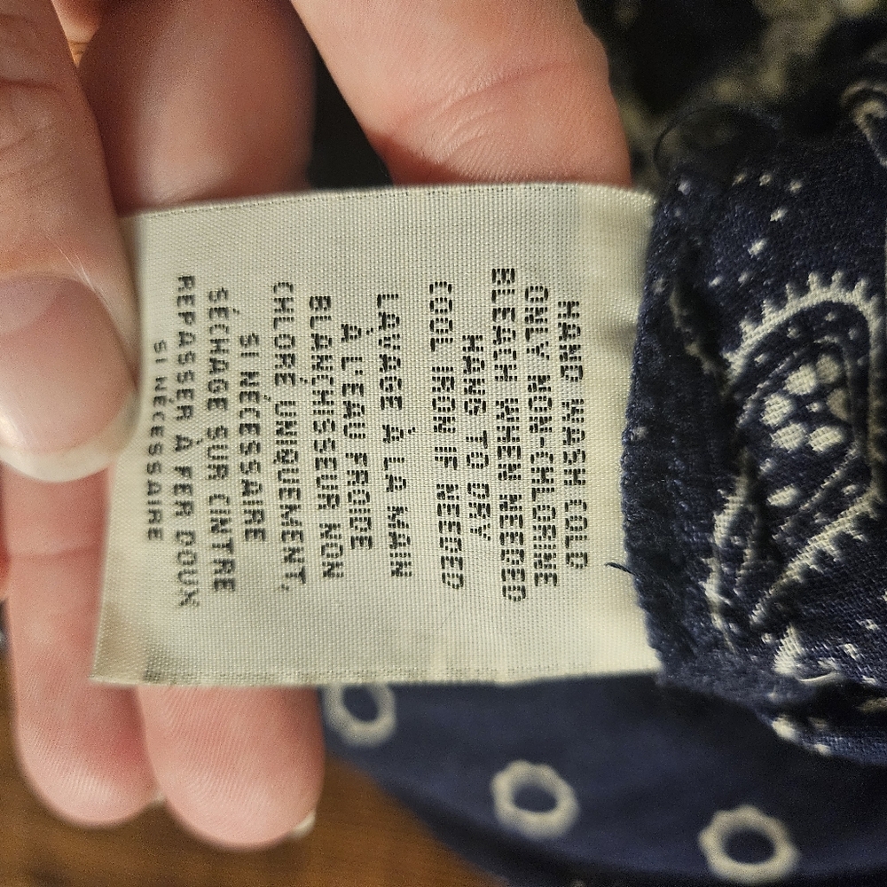 Denim & Supply Ralph Lauren Navy Blue Paisley Wide Leg Pants - Picture 9 of 11